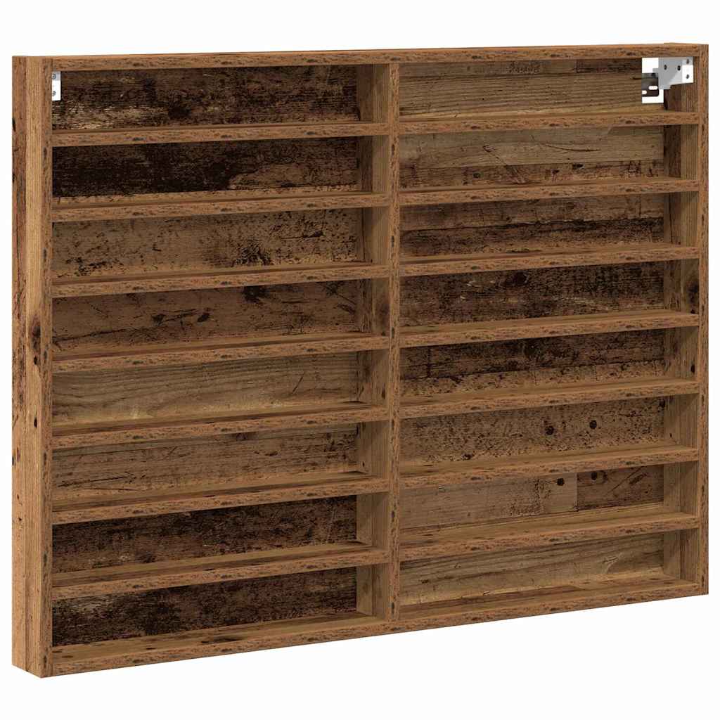 Display Skab Vægmonteret Gammelt træ 100 x 8,5 x 75 cm