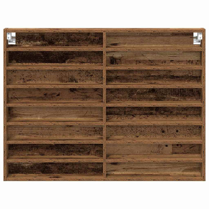 Display Skab Vægmonteret Gammelt træ 100 x 8,5 x 75 cm