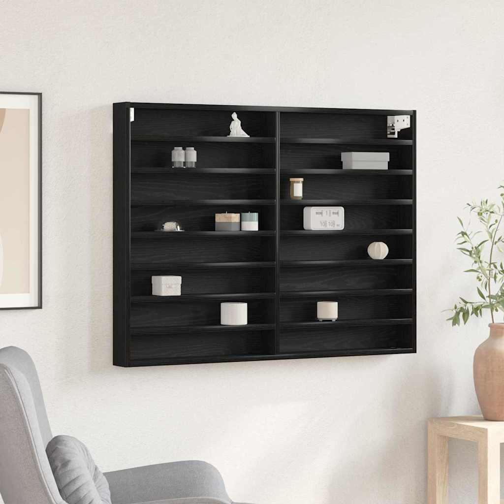 Display Skab Sort eg 100 x 8,5 x 75 cm Konstrueret træ