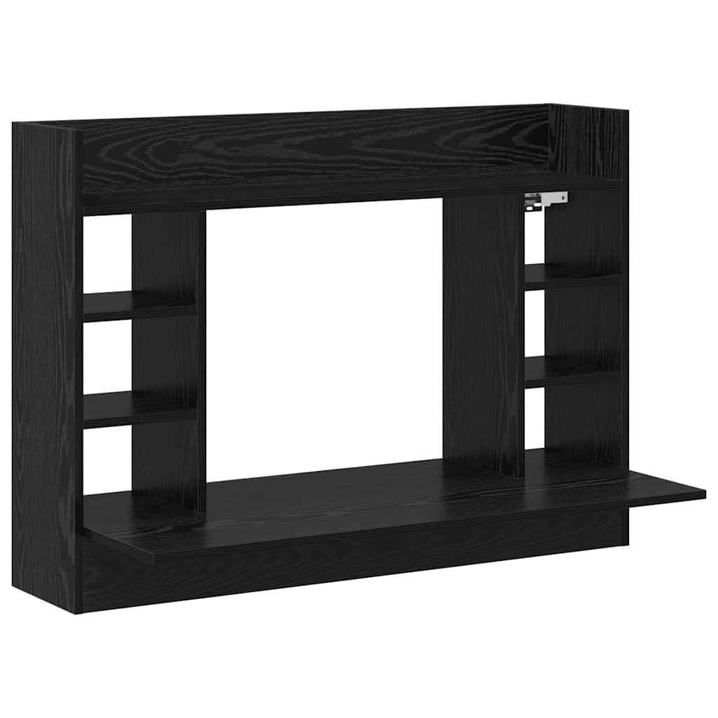 Væghængt skrivebord Sort eg Konstrueret træ 105 x 48 x 75 cm