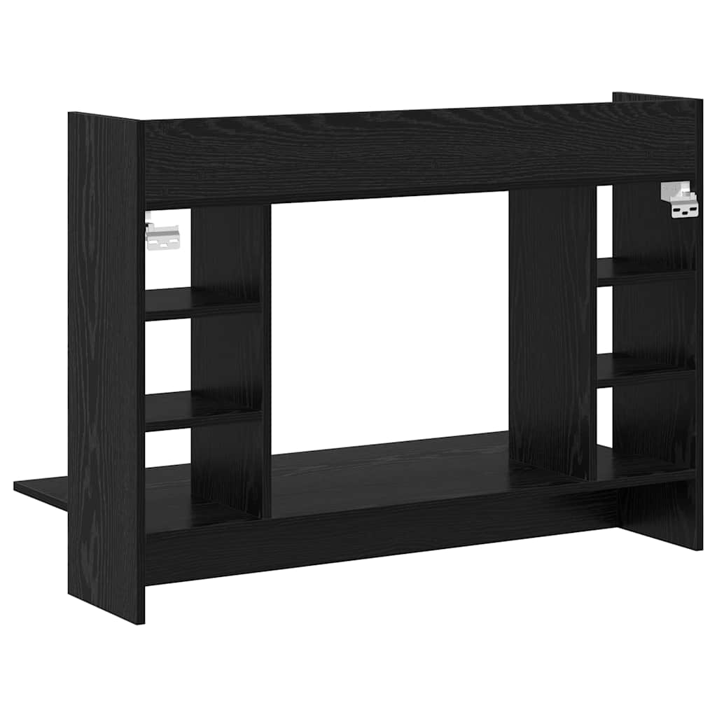 Væghængt skrivebord Sort eg Konstrueret træ 105 x 48 x 75 cm