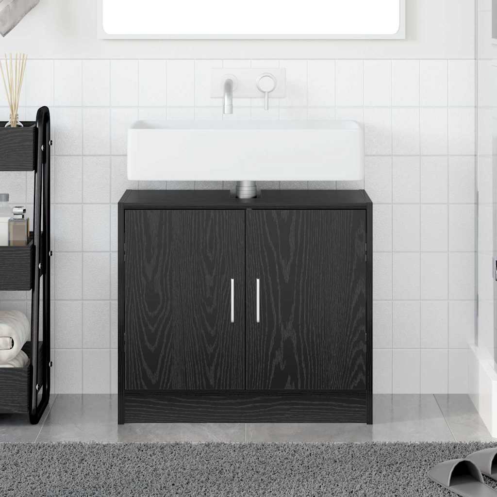 Badeværelsesskab Sort eg 63 x 29 x 55 cm Konstrueret træ