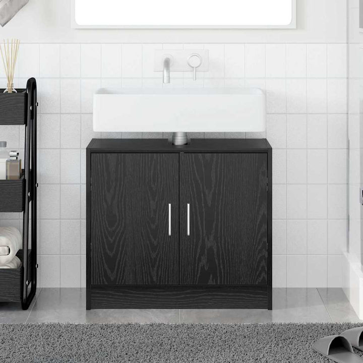 Badeværelsesskab Sort eg 63 x 29 x 55 cm Konstrueret træ