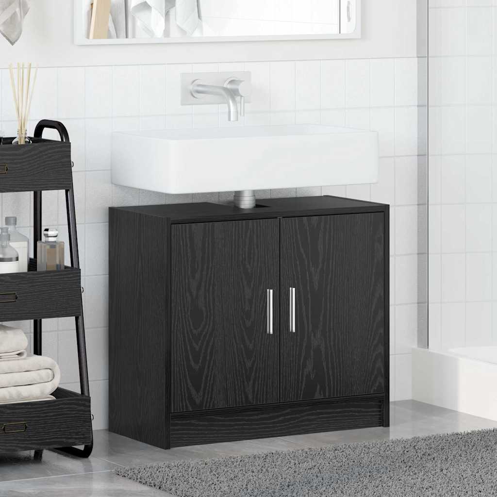 Badeværelsesskab Sort eg 63 x 29 x 55 cm Konstrueret træ