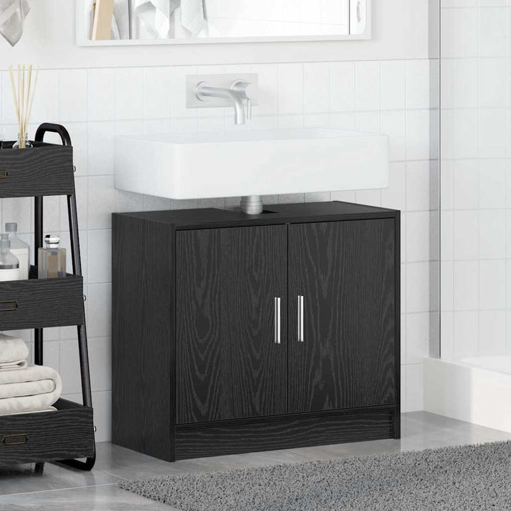Badeværelsesskab Sort eg 63 x 29 x 55 cm Konstrueret træ