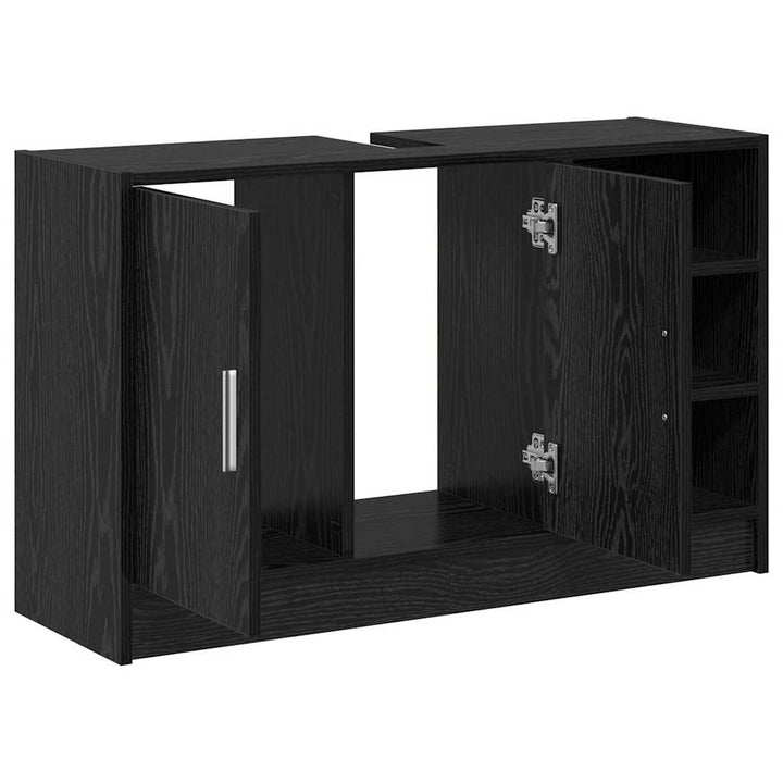 Badeværelsesskab Sort eg 90 x 29 x 55 cm Konstrueret træ