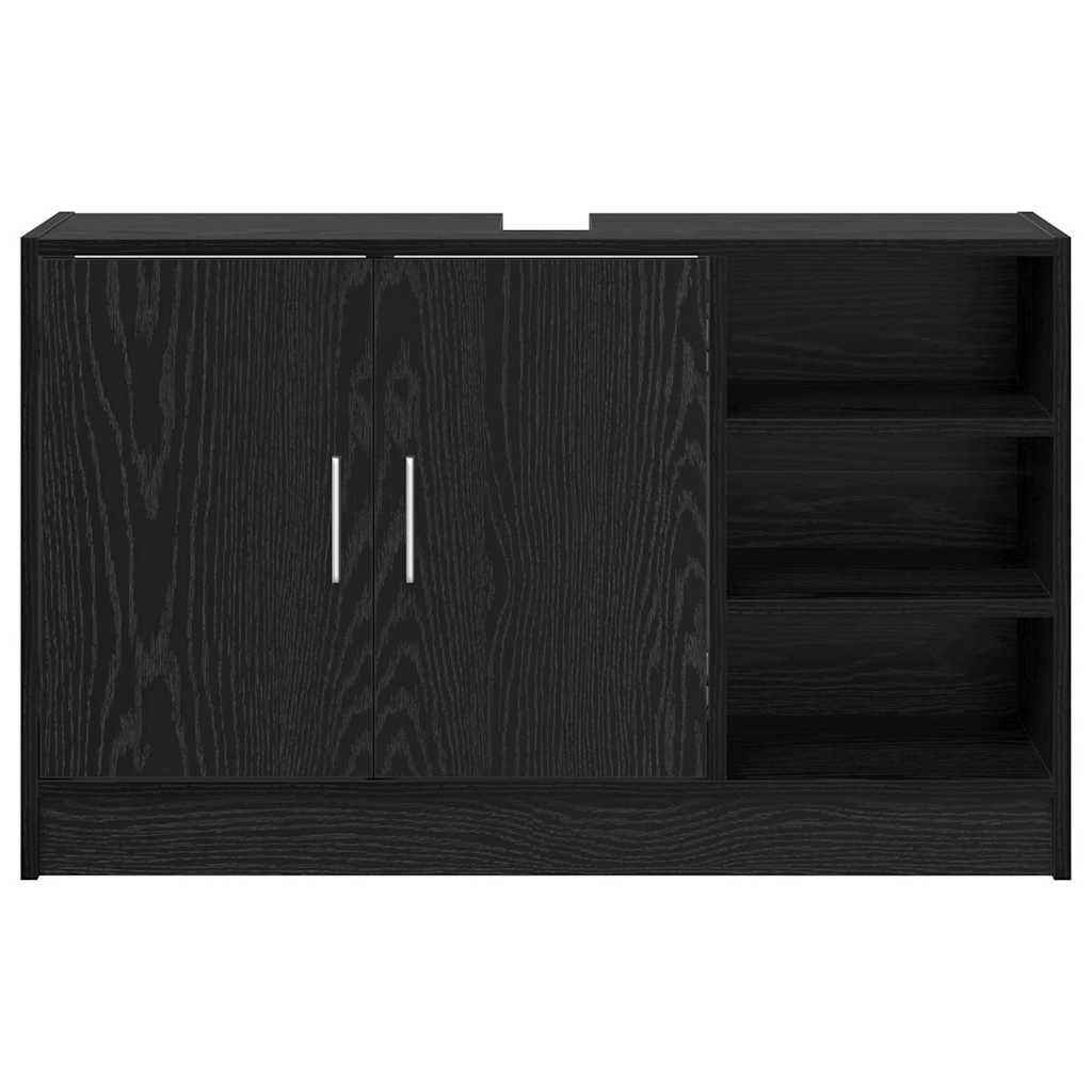 Badeværelsesskab Sort eg 90 x 29 x 55 cm Konstrueret træ
