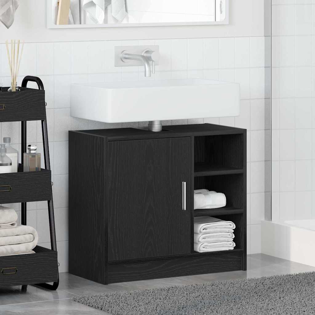 Badeværelsesskab Sort eg 63 x 29 x 55 cm Konstrueret træ