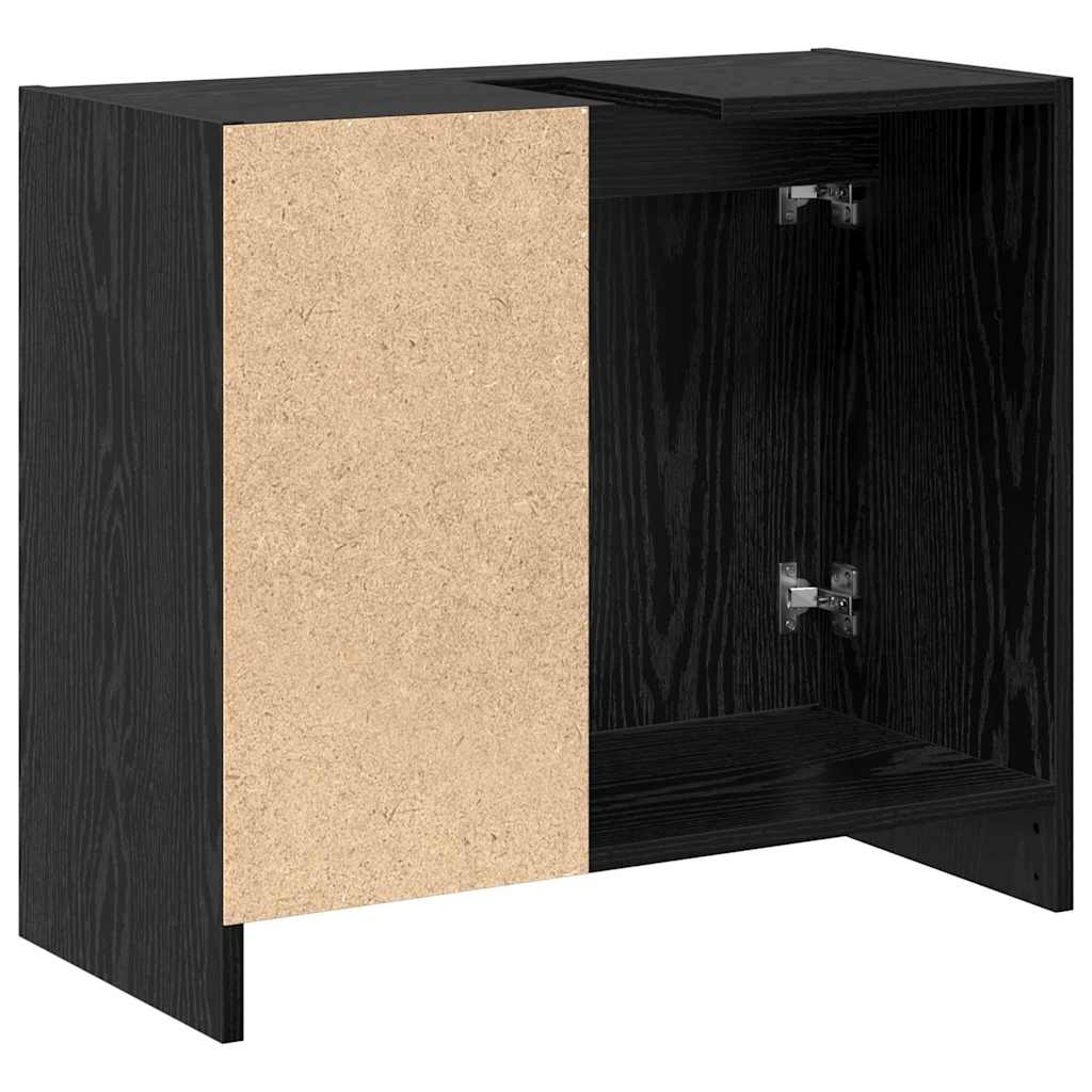 Badeværelsesskab Sort eg 63 x 29 x 55 cm Konstrueret træ