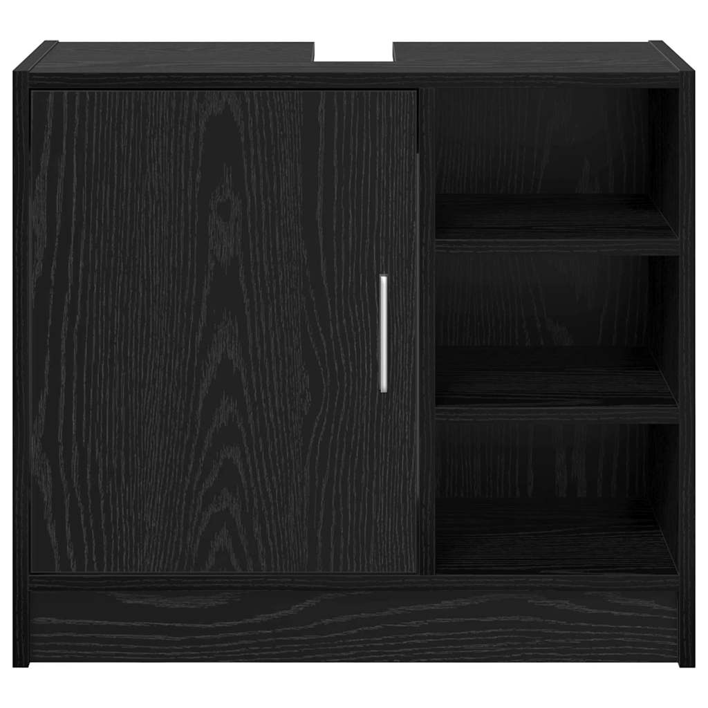 Badeværelsesskab Sort eg 63 x 29 x 55 cm Konstrueret træ