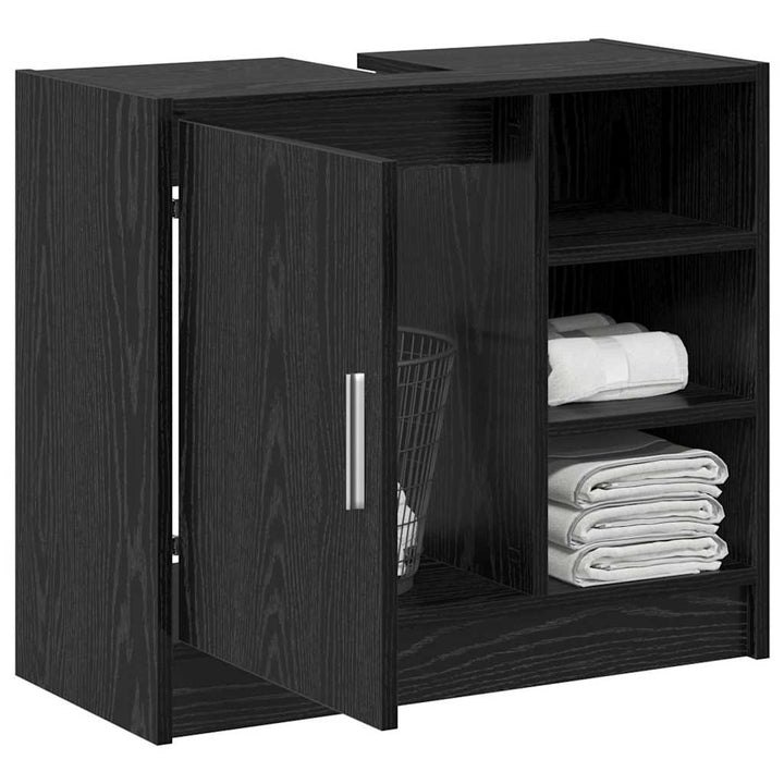 Badeværelsesskab Sort eg 63 x 29 x 55 cm Konstrueret træ