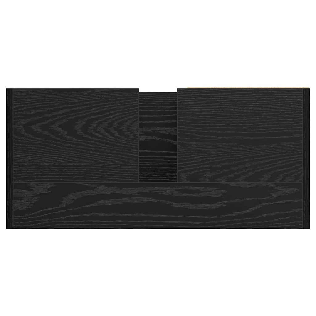 Badeværelsesskab Sort eg 63 x 29 x 55 cm Konstrueret træ