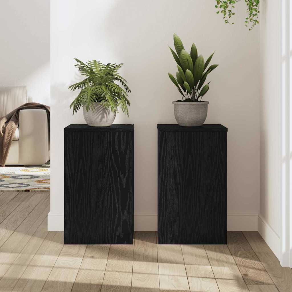Planteholder 2 stk. Sort eg 30 x 30 x 50 cm Konstrueret træ