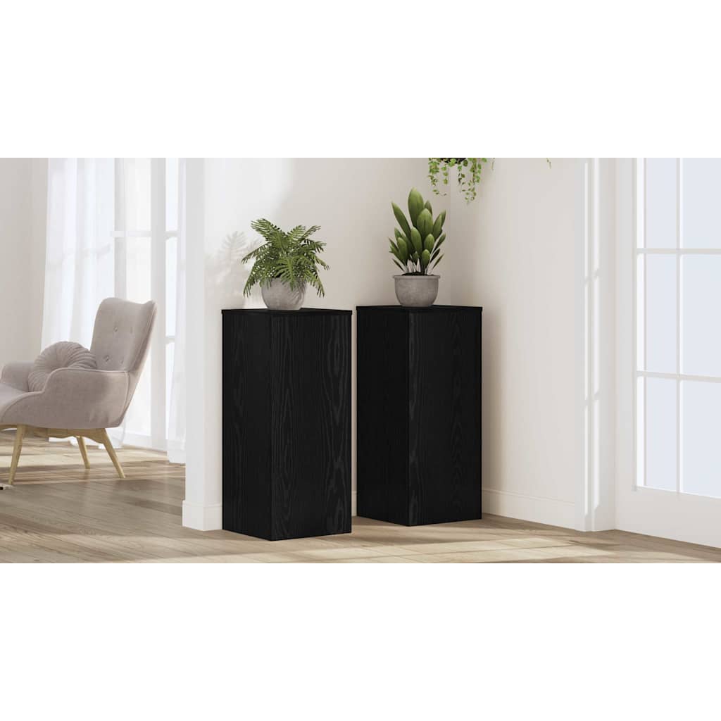 Planteholder 2 pcs Sort eg 30 x 30 x 70 cm Konstrueret træ