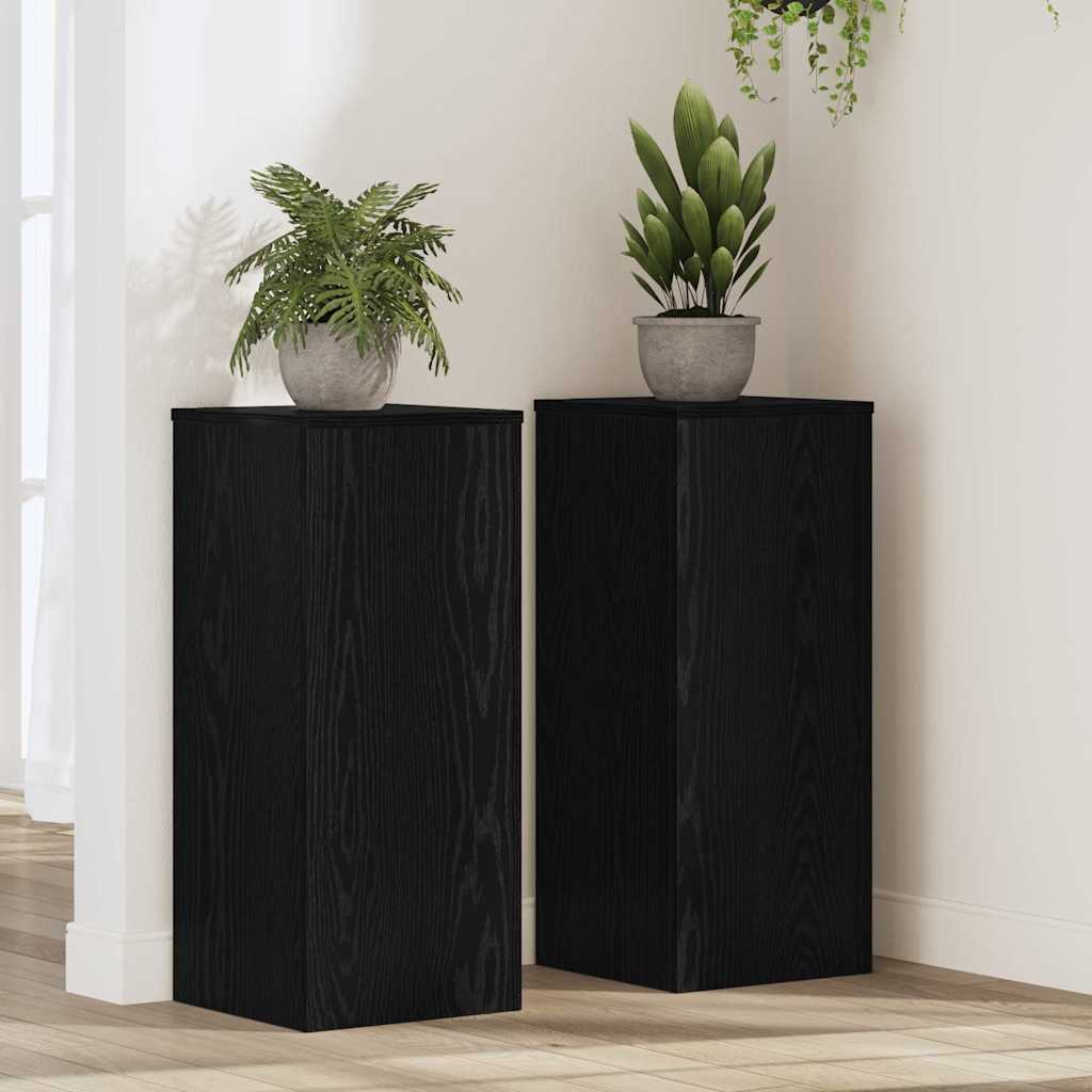 Planteholder 2 stk. Sort eg 30 x 30 x 70 cm Konstrueret træ