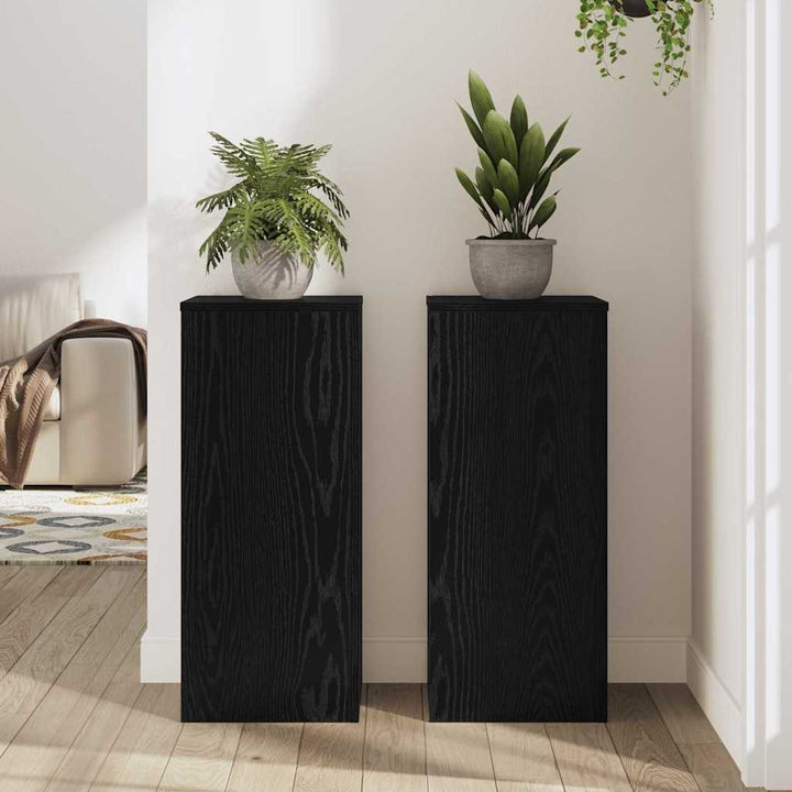 Planteholder 2 stk. Sort eg 30 x 30 x 70 cm Konstrueret træ