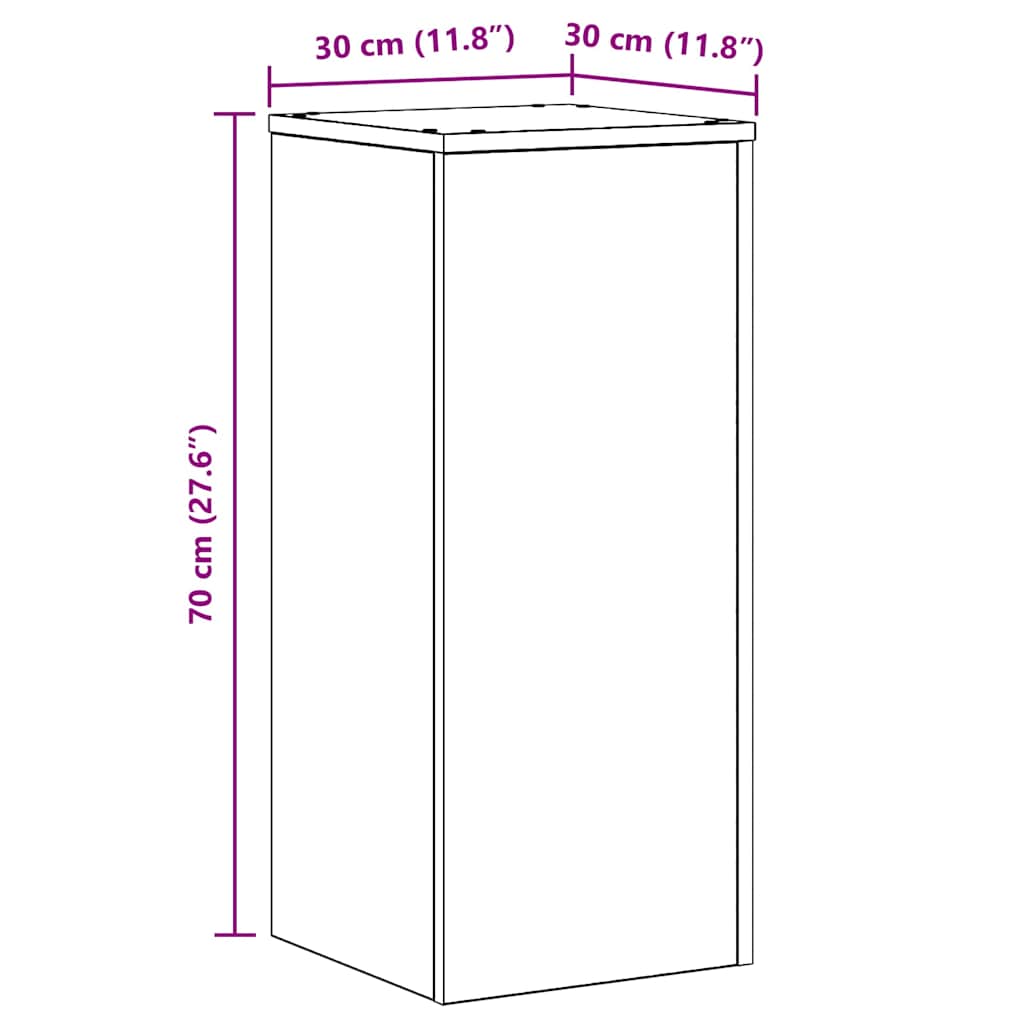 Planteholder 2 pcs Sort eg 30 x 30 x 70 cm Konstrueret træ