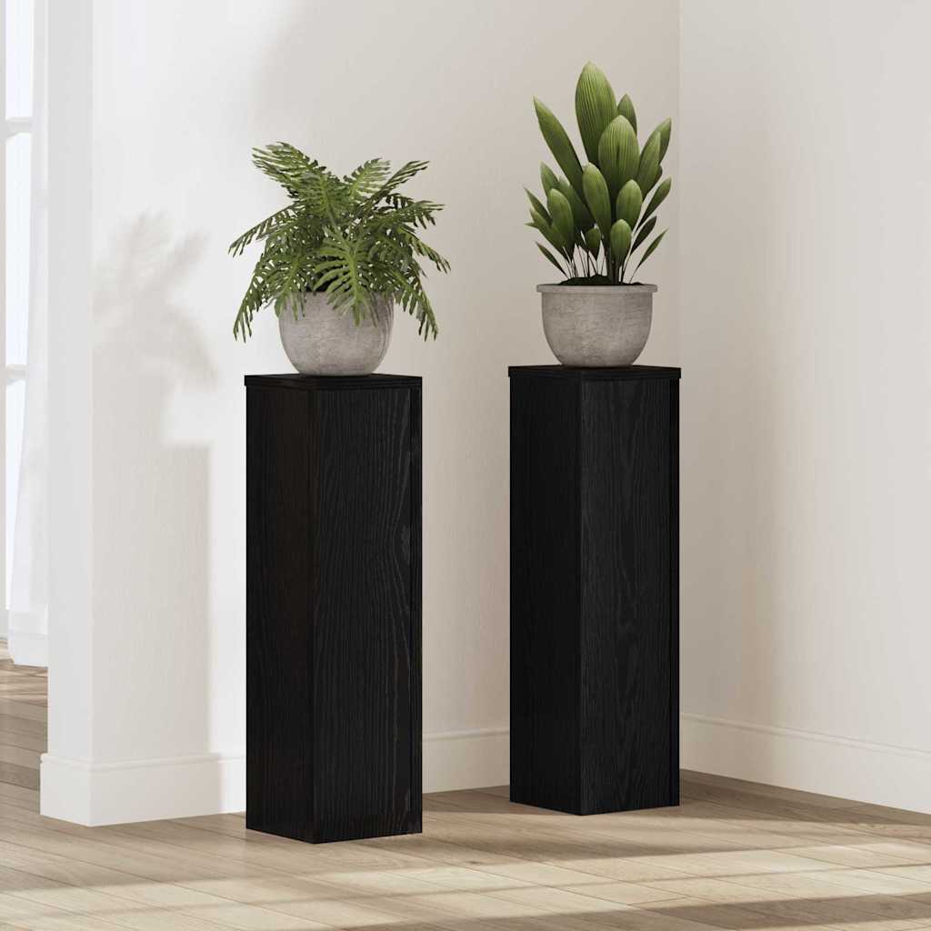 Planteholder 2 pcs Sort eg 17 x 17 x 60 cm Konstrueret træ