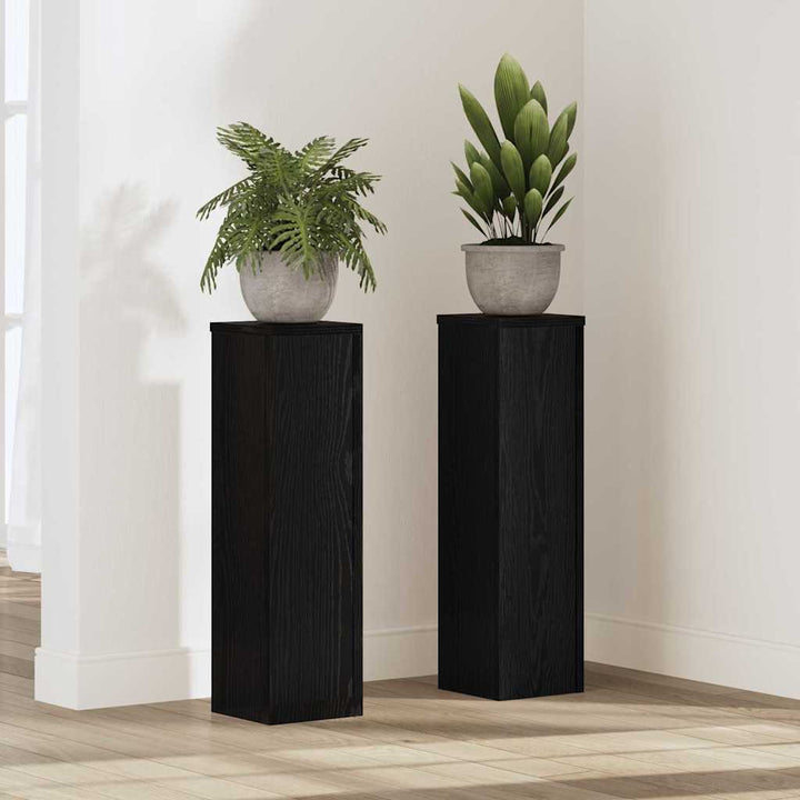 Planteholder 2 stk. Sort eg 17 x 17 x 60 cm Konstrueret træ