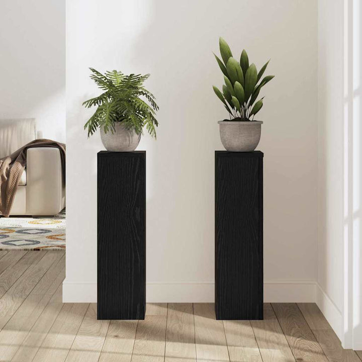 Planteholder 2 stk. Sort eg 17 x 17 x 60 cm Konstrueret træ