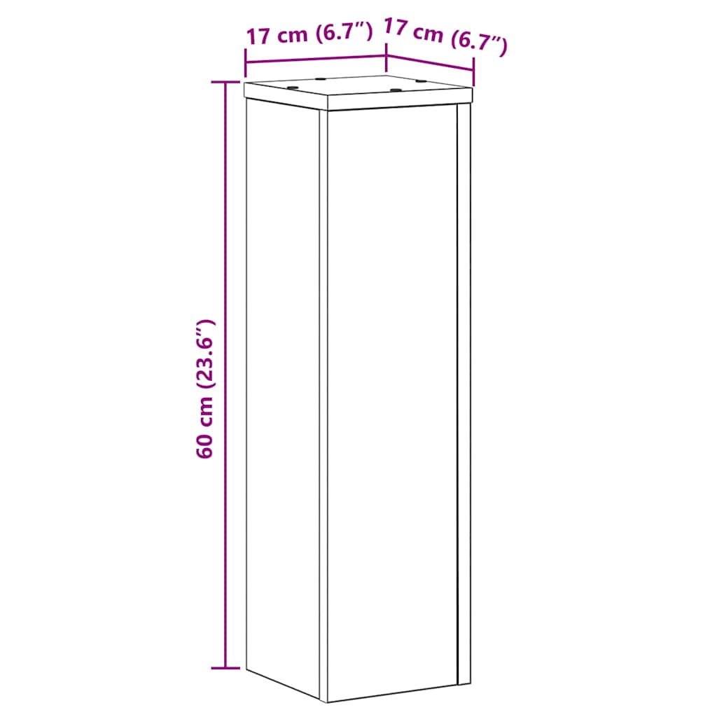 Planteholder 2 stk. Sort eg 17 x 17 x 60 cm Konstrueret træ