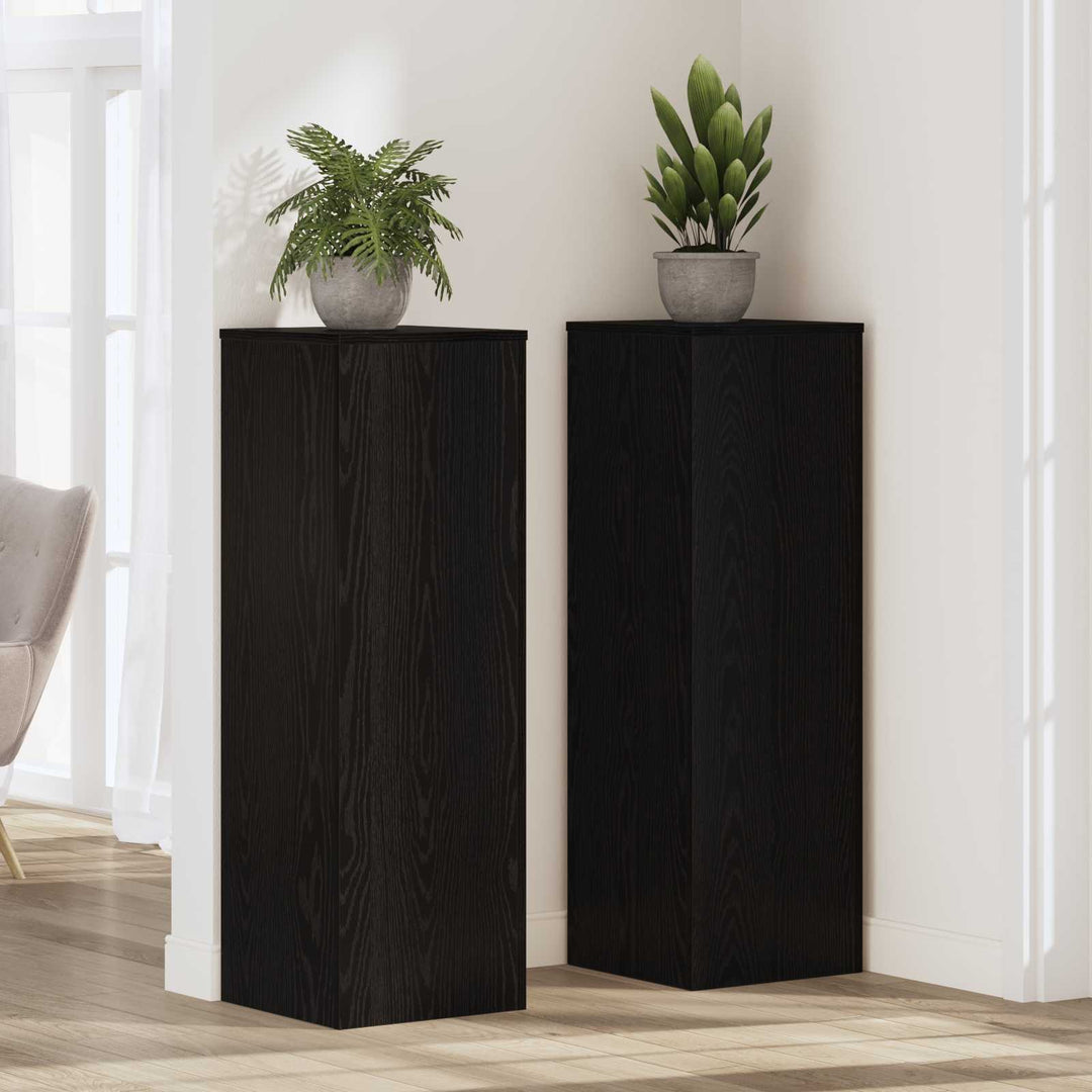 Planteholder Sort eg 33 x 33 x 100 cm Konstrueret træ