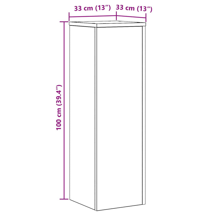 Planteholder Sort eg 33 x 33 x 100 cm Konstrueret træ