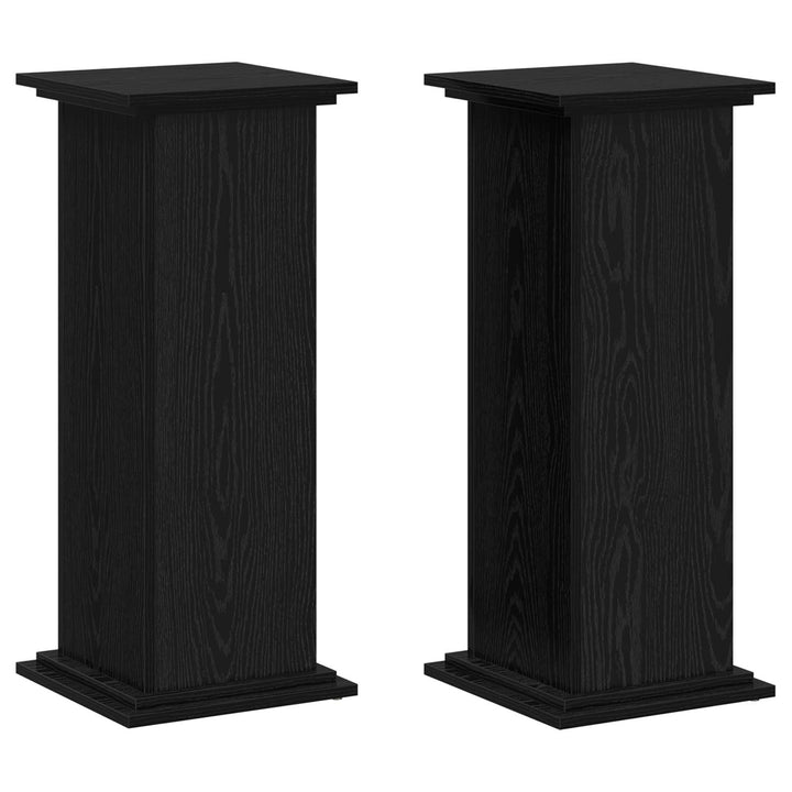 Planteholder Sort eg 33 x 33 x 80 cm Konstrueret træ