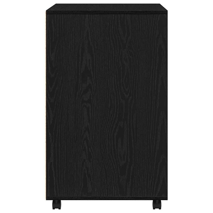 Kabinet med hylde med hjul med dør Sort eg 60 x 48 x 74.5 cm