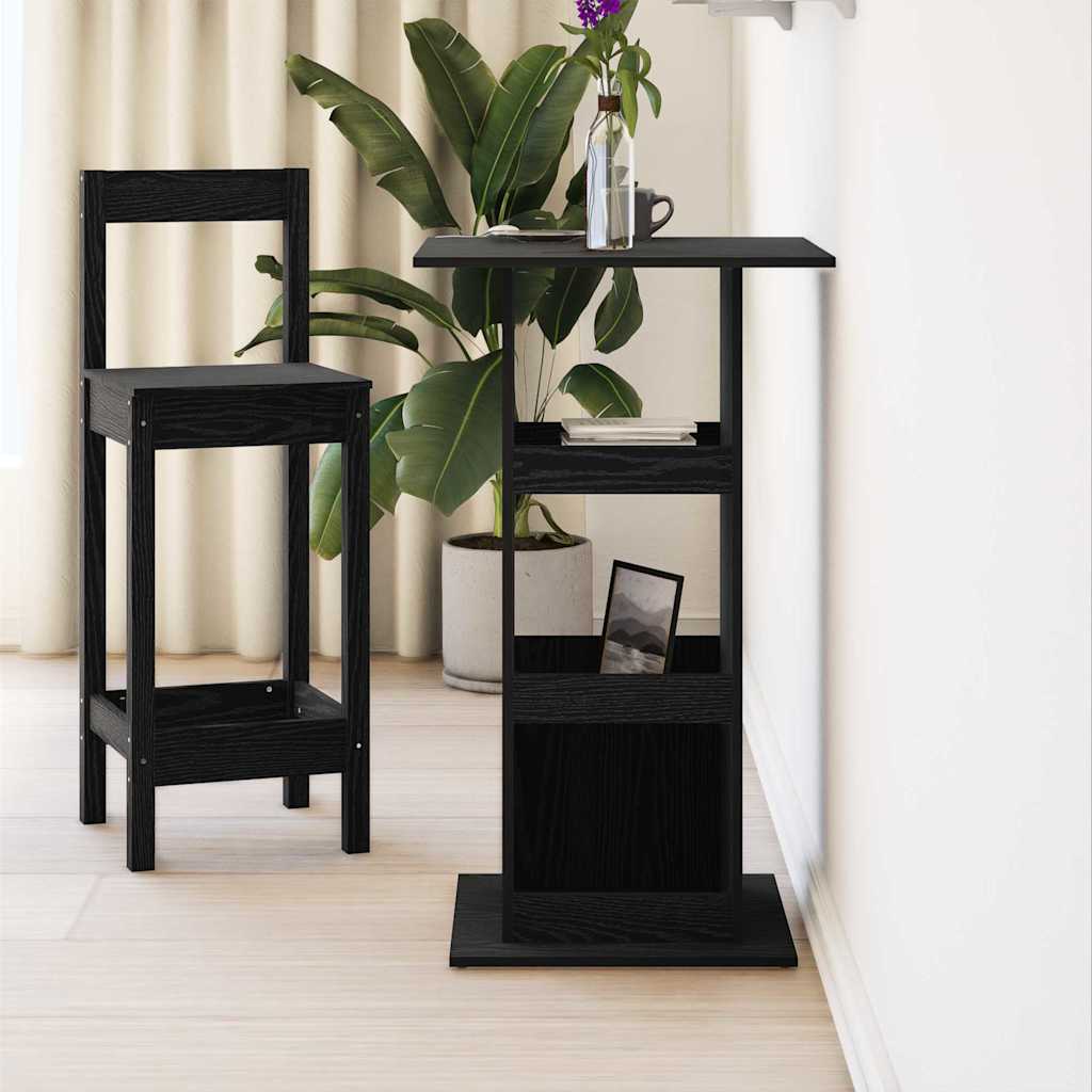 Barbord 60 x 60 x 100 cm Konstrueret træ Sort eg Rektangulær