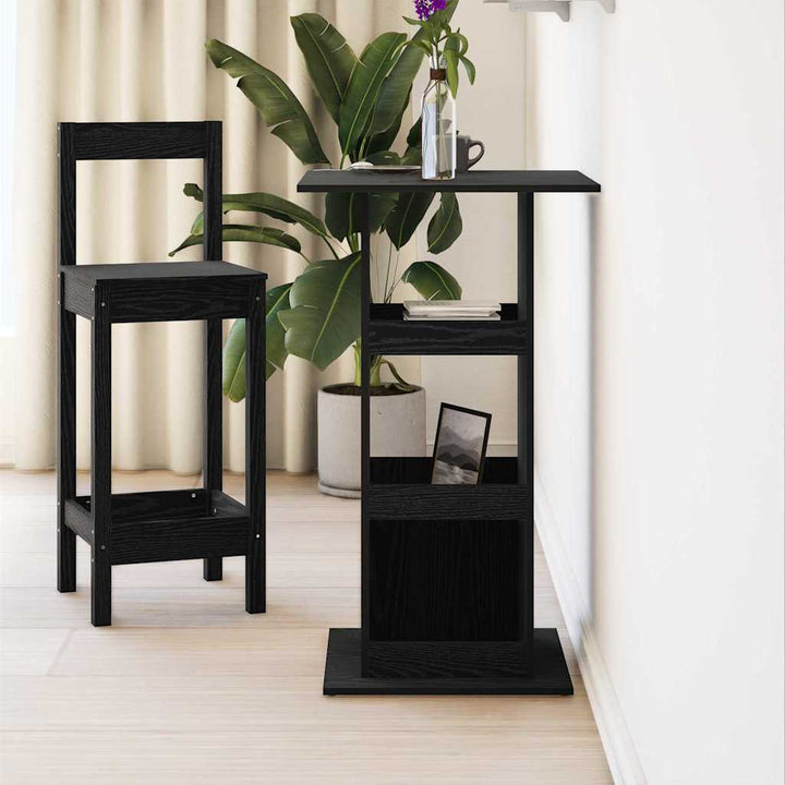 Barbord 60 x 60 x 100 cm Konstrueret træ Sort eg Rektangulær