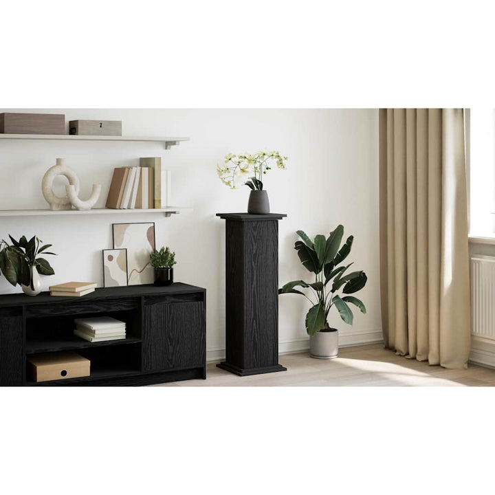 Displaystander med dør Sort eg 31 x 30 x 90 cm Konstrueret træ