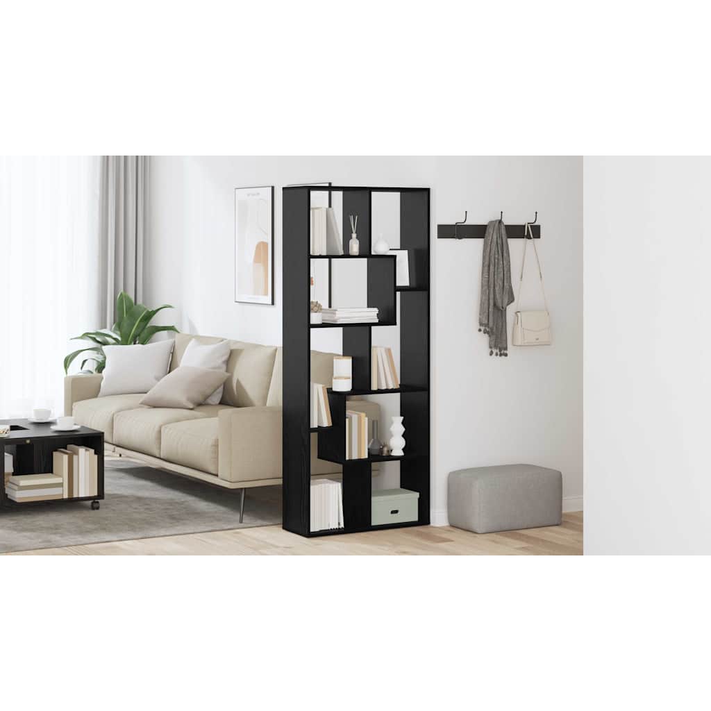 Bogskab Sort eg 67 x 25 x 162 cm Konstrueret træ