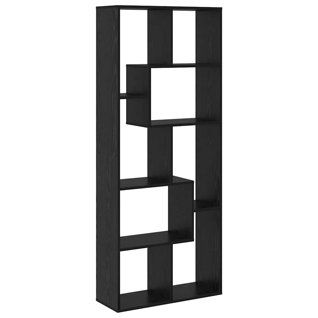 Bogskab 8 niveauer 67 x 25 x 162 cm Konstrueret træ Sort eg