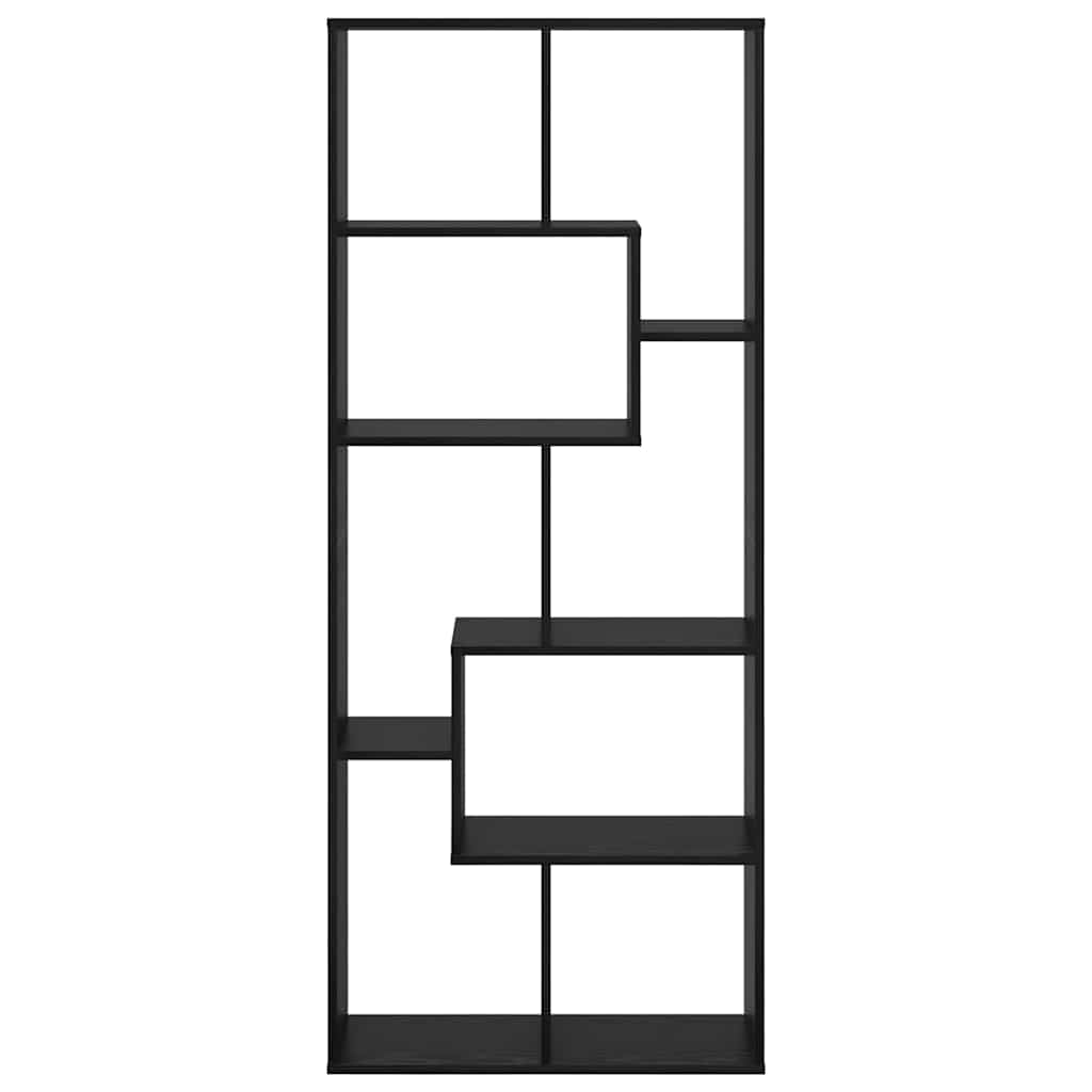 Bogskab 8 niveauer 67 x 25 x 162 cm Konstrueret træ Sort eg