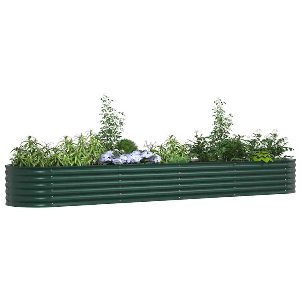 Hævet bed Grøn 400 x 80 x 44 cm Stål
