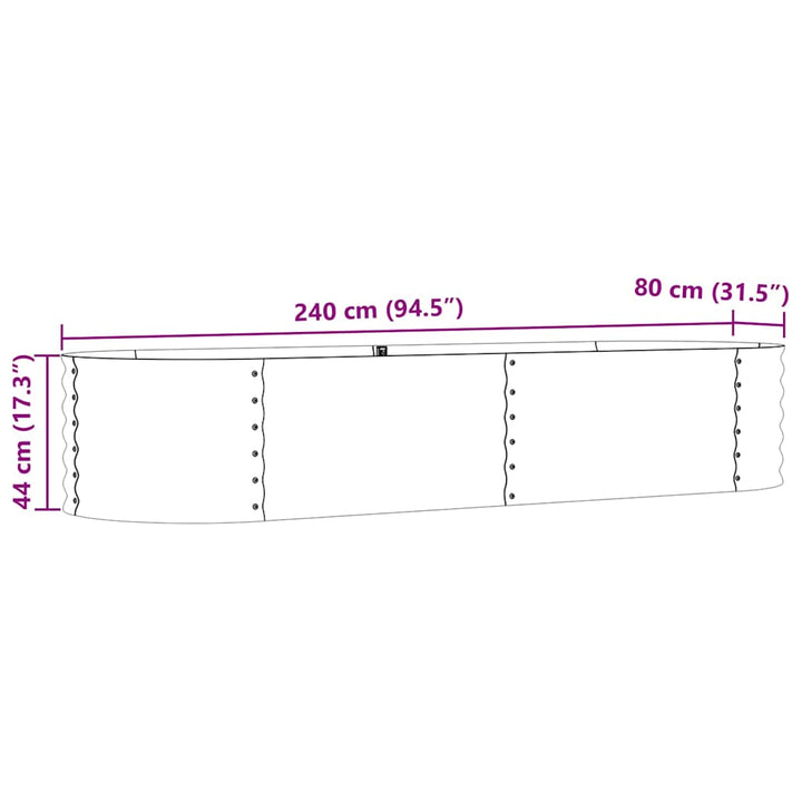 Hævet bed Grøn 240 x 80 x 44 cm Stål