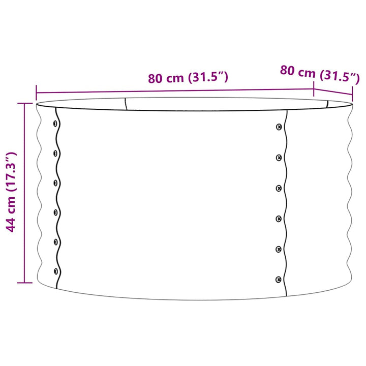 Hævet bed Grøn 80 x 80 x 44 cm Stål