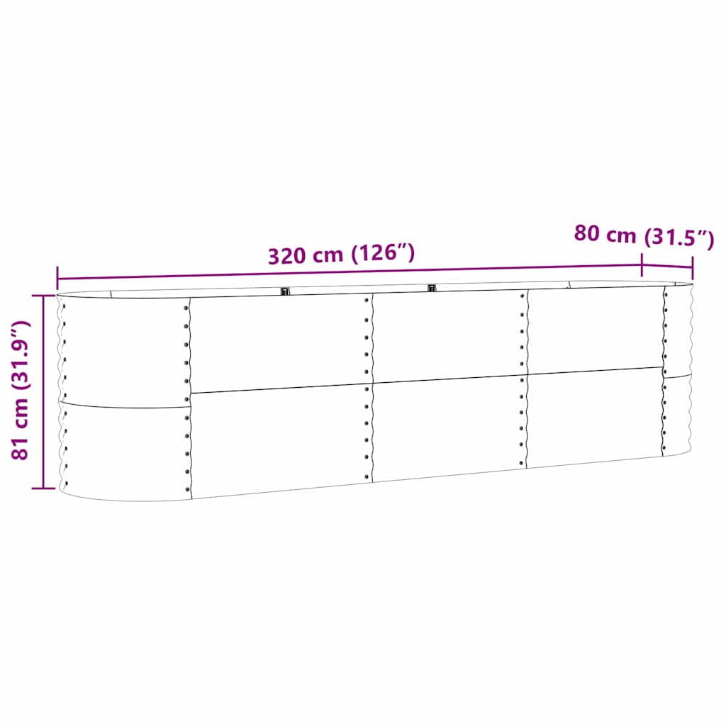 Hævet bed Brun 320 x 80 x 81 cm Stål
