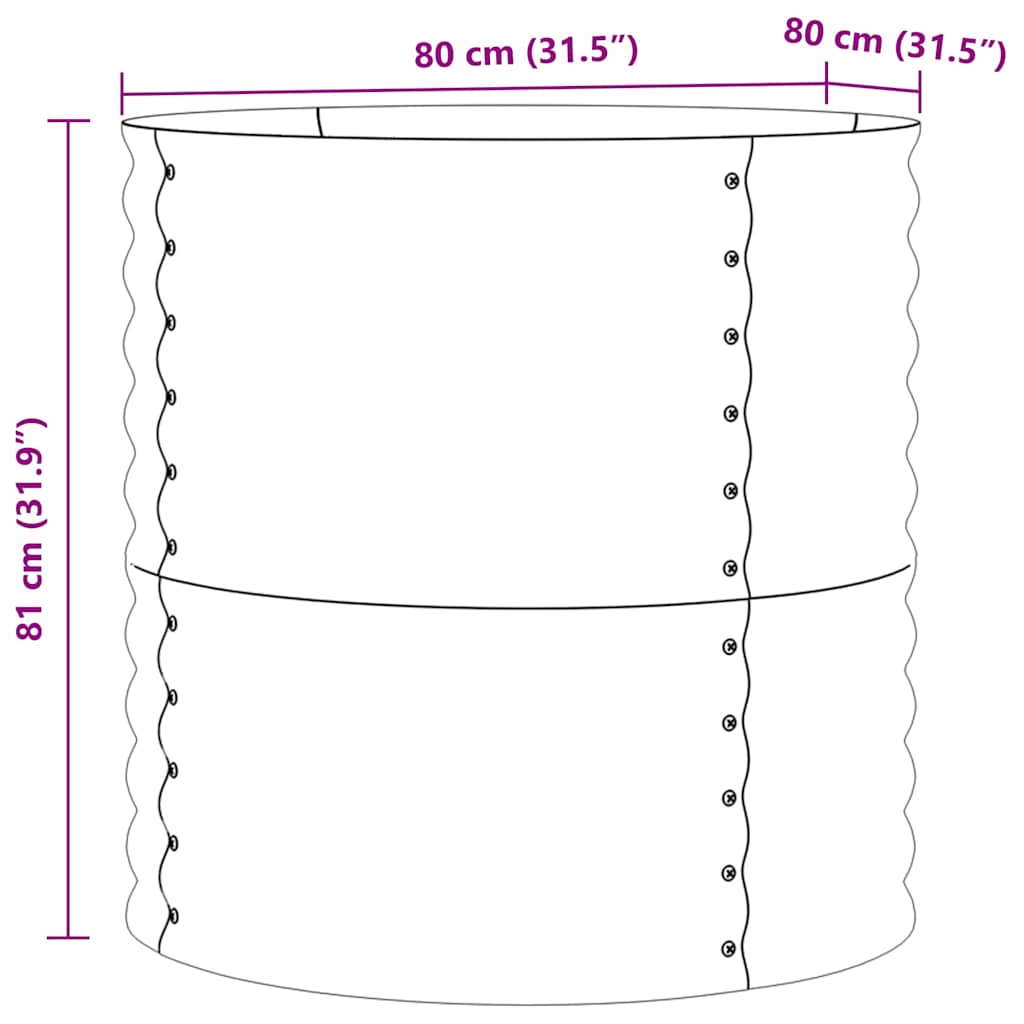 Hævet bed Brun 80 x 80 x 81 cm Stål