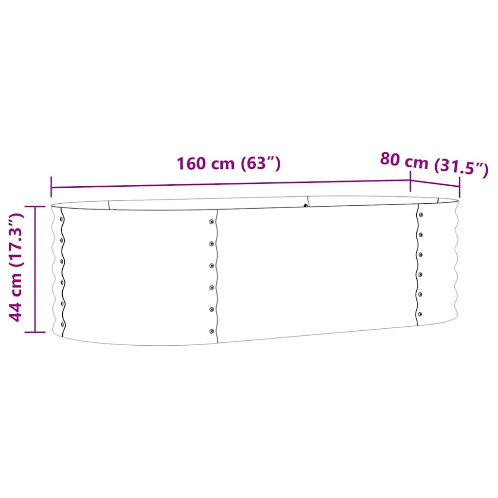 Hævet bed Brun 160 x 80 x 44 cm Stål