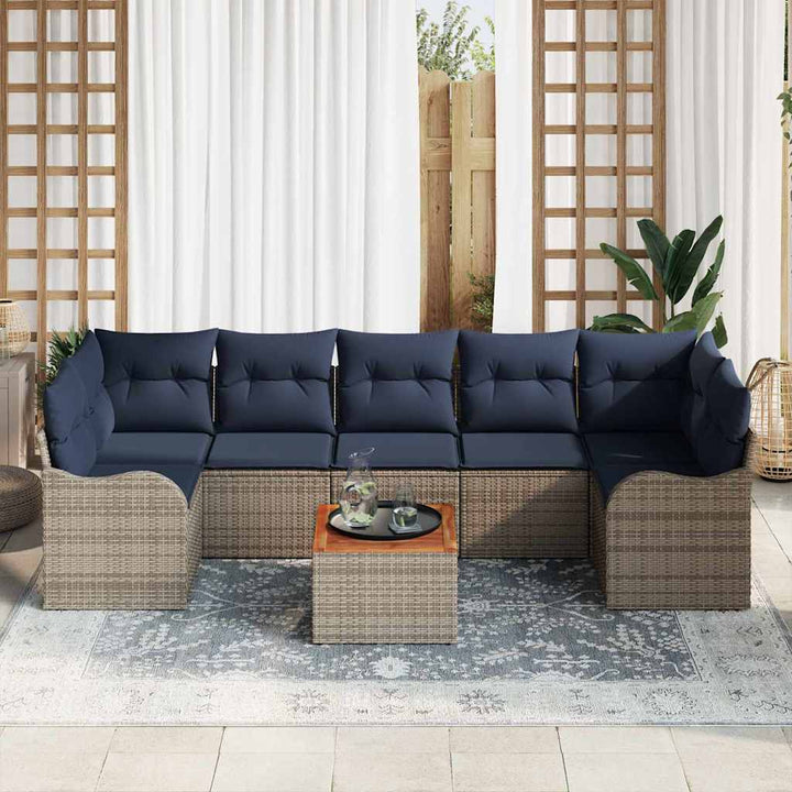 Havesofa Sæt 8 stk. Grå polyrattan