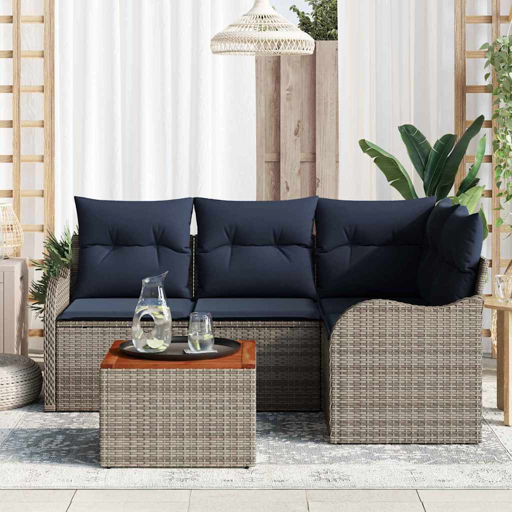 Havesofa Sæt 5 stk. Grå polyrattan
