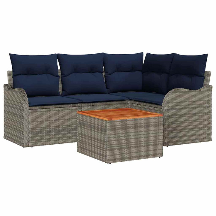 Havesofa Sæt 5 stk. Grå polyrattan