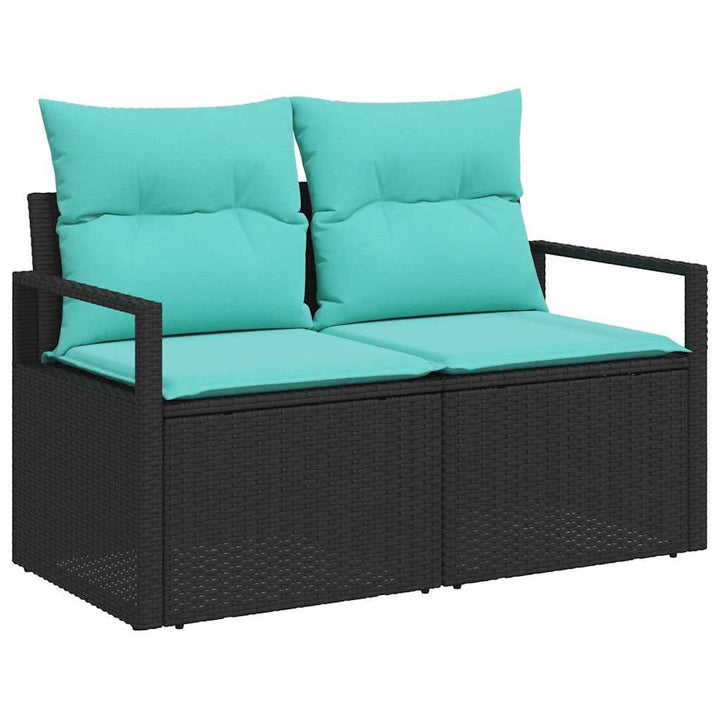 Havesofa Sæt 5 stk. Sort polyrattan