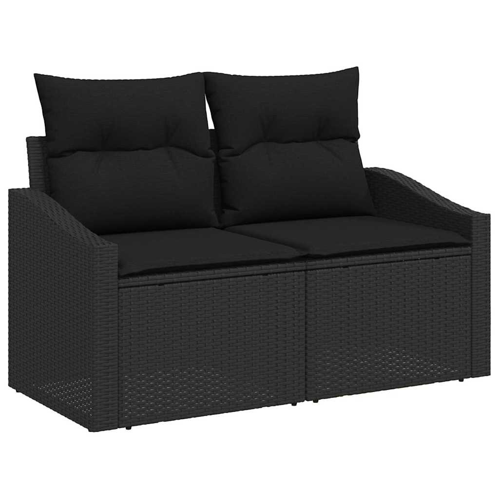 Havesofa Sæt 6 stk. Sort polyrattan