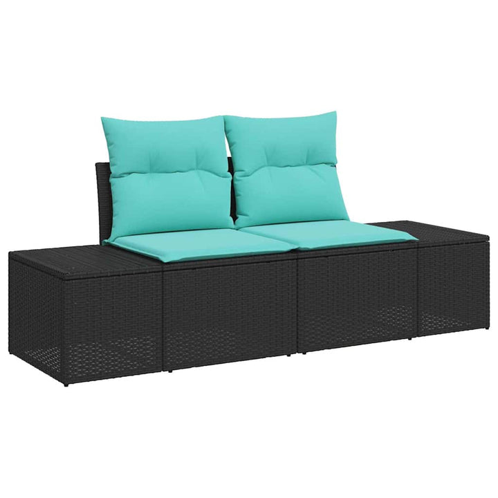 Havesofa Sæt 6 stk. Sort polyrattan