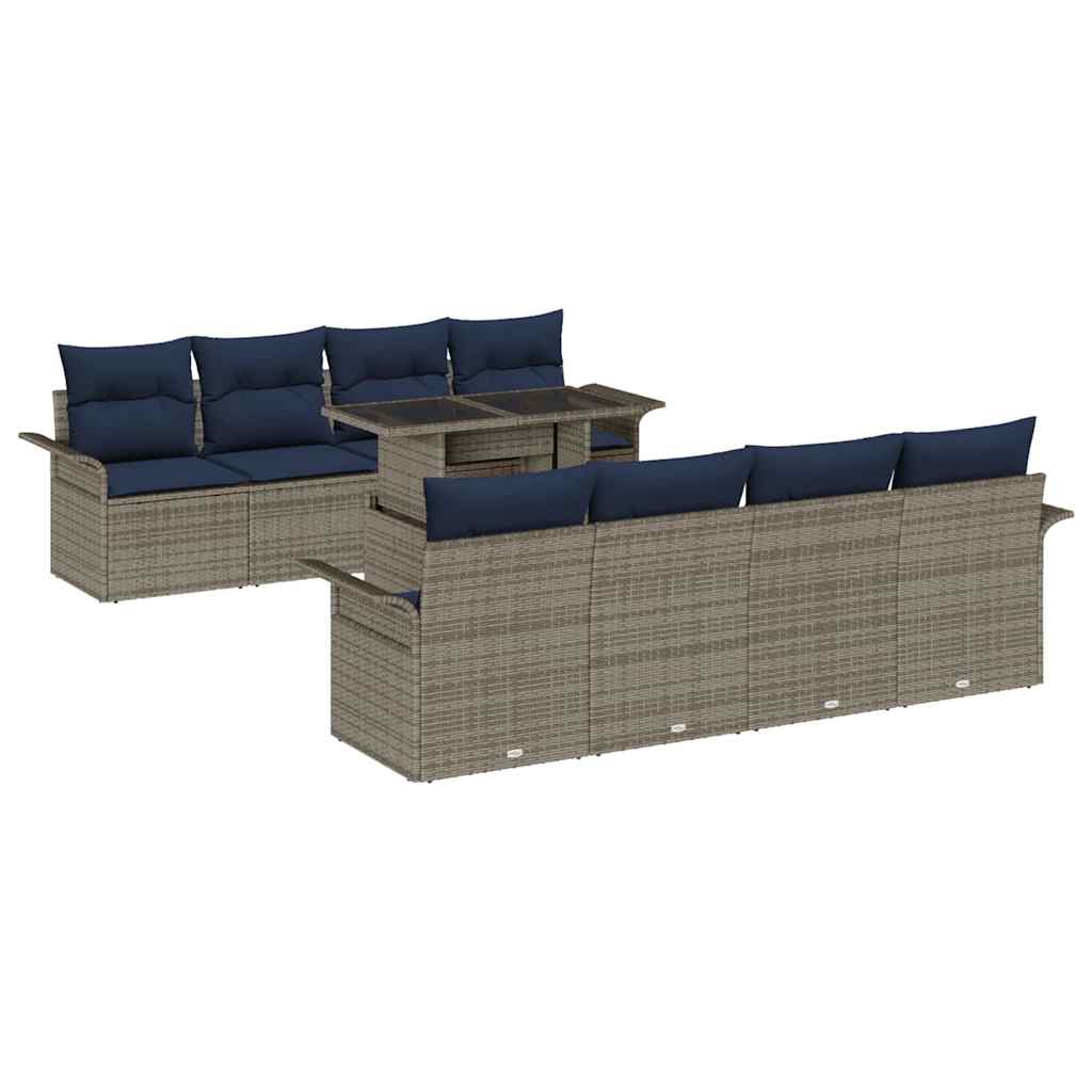 Havesofa Sæt 8 stk. Grå polyrattan