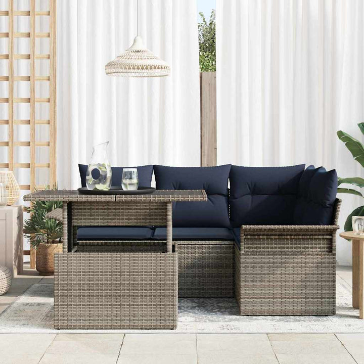 Havesofa Sæt 5 stk. Grå polyrattan