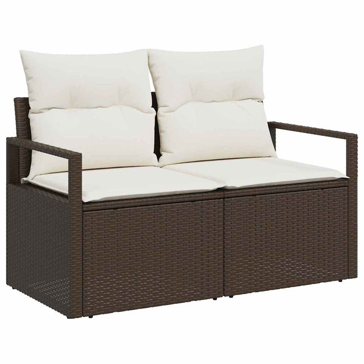 Havesofa Sæt 7 stk. 6-Antal sæder Brun polyrattan